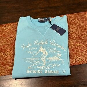 Polo Ralph Lauren Men’s Large Blue Pullover Hawaii Waikiki Surf Club MSRP $138